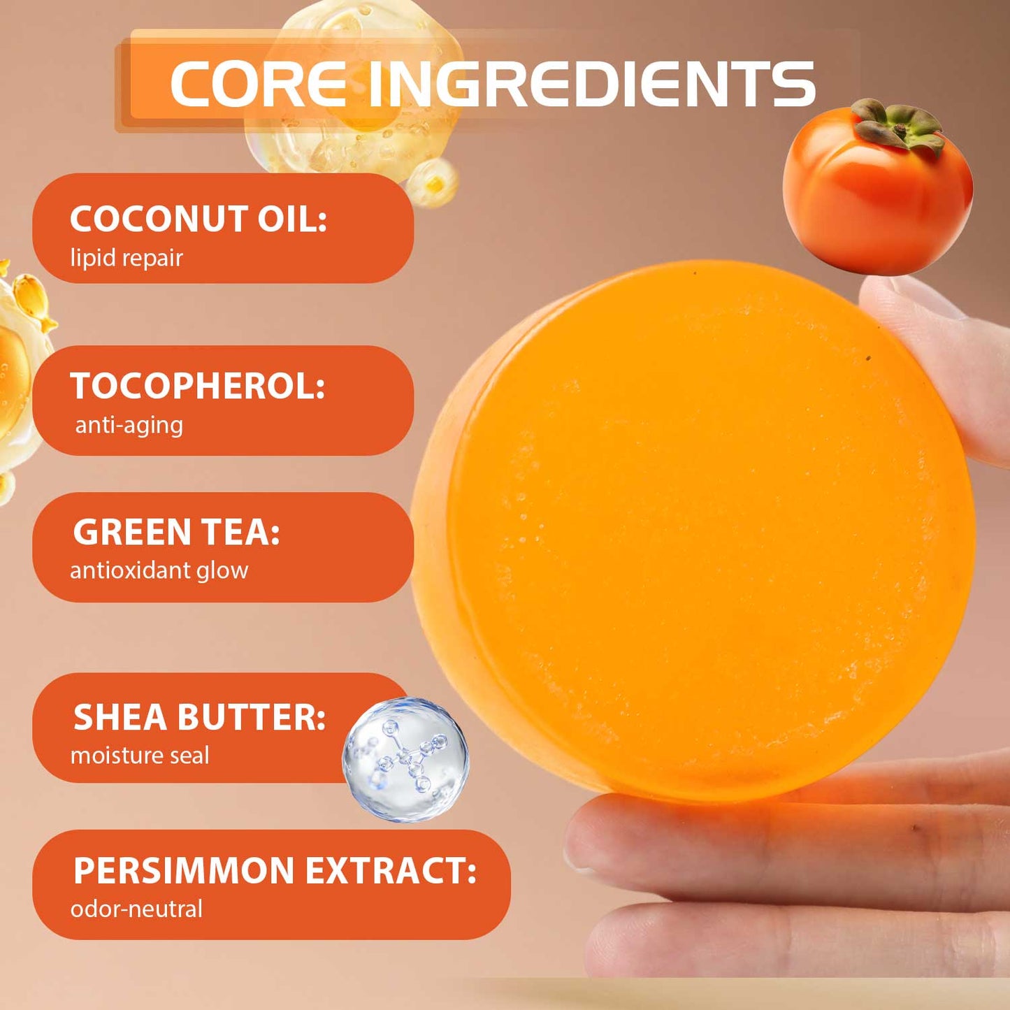 Persimmon Soap – Natural Radiance Skincare Bar
